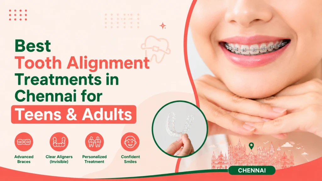 Tooth Alignment Treatment in Chennai with Braces and Clear Aligners at Peach Dental Clinic